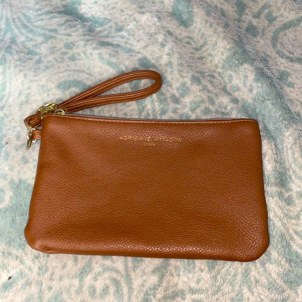 Adrienne Vittadini studio brown wristlet